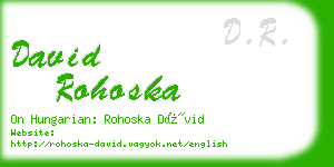 david rohoska business card